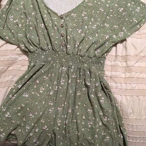 Ardene Green Floral Jumpsuit